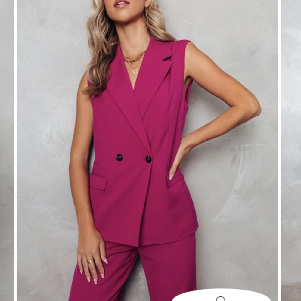 VICI Pocketed Vest - Magenta - Picture 2 of 9